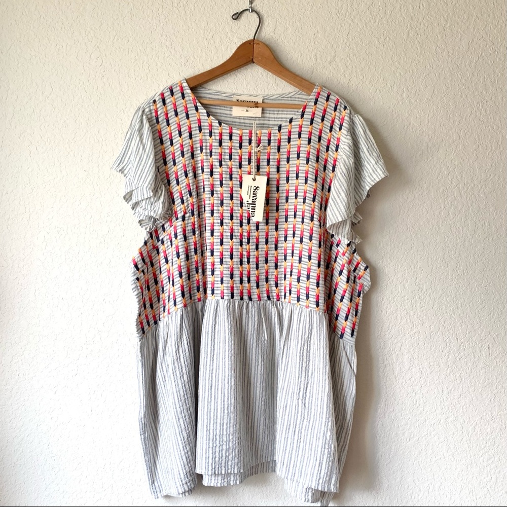 NWT Savanna Jane Embroidered Top Size 3X